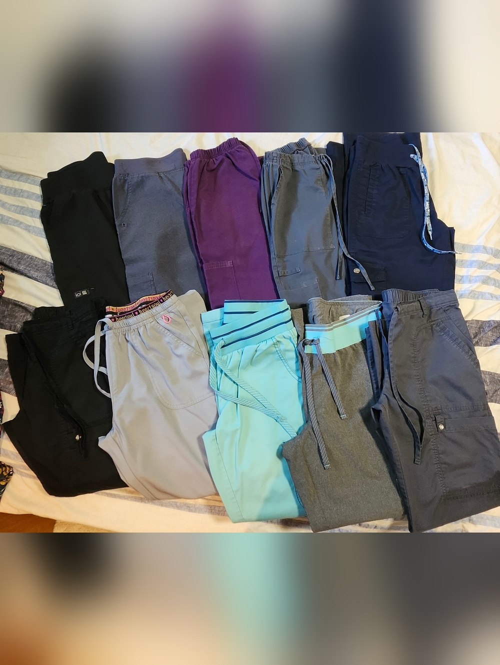 10 Pairs Of Scrub Pants in Multiple Colors - Small Sized
